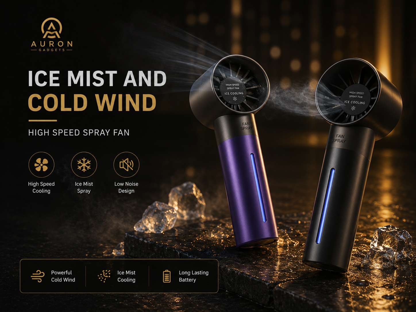 Portable Mist Fan – Handheld Cooling Fan with Water Spray