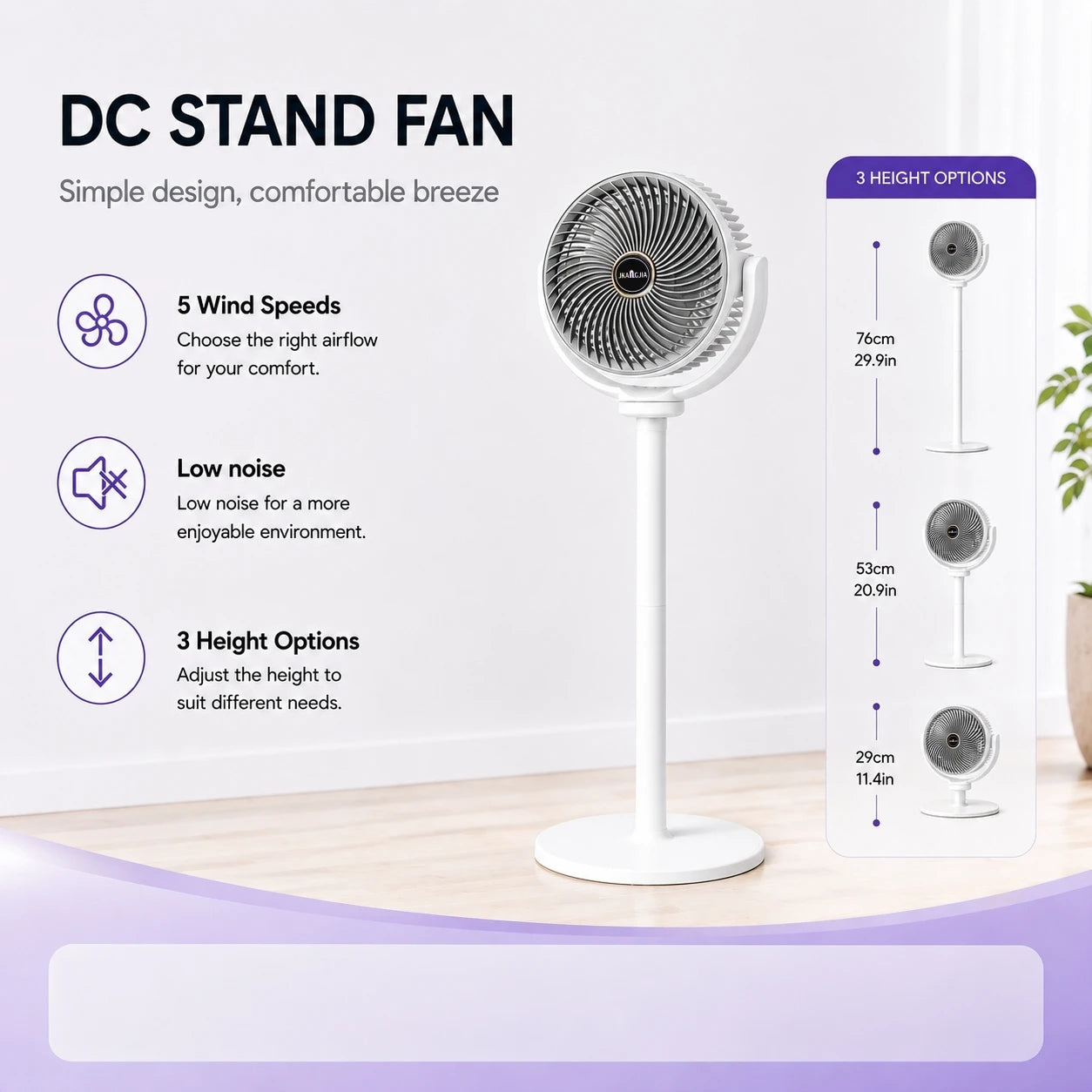 2-in-1 Air Circulator Fan – Floor & Desk | 5 Speeds | USB Powered